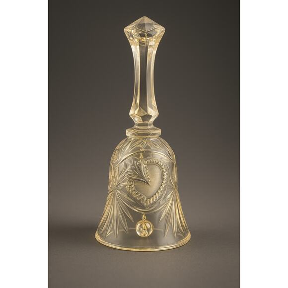 Vintage Raimond Italy 24% Etched Hand Cut Lead Crystal Dinner Bell 7.5" Tall - Picture 3 of 5